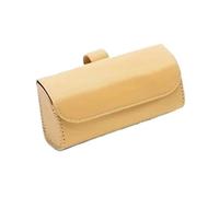 SUPER DAFI Estuche Sol Coche Caja De Soporte Universal para Gafas Sol Coche Cartucho De Cuero Oculto Clip para Visera Hebilla Magnética Accesorios Interiores 1 Ud Soporte Gafas Coche(Beige)