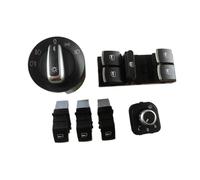 SUPER DAFI Mando Elevalunas Coche para Golf 5 6 Mk5 para para Passat B6 para Touran para Seat 5ND941431B 5ND959855 Interruptor De Faro Cromado Maestro Ventana Eléctrica(6PCS no Auto)