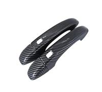 SUPER DAFI Manija Puerta Exterior para Megane para IV MK4 2016-2021 Fibra De Carbono Negra Cubierta Manija Puerta Exterior Pegatinas Juego Molduras Accesorios Cromados Manijas Puerta(2 Smart Button)