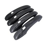 SUPER DAFI Manija Puerta Exterior para Megane para IV MK4 2016-2021 Fibra De Carbono Negra Cubierta Manija Puerta Exterior Pegatinas Juego Molduras Accesorios Cromados Manijas Puerta(4 Smart Button)