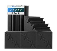 Super Dash 8 Unidades de 12 X 12 X 24 cm Insonorización Negro Bass Trap Espuma Absorción Aislamiento Acústica Paneles Tratamiento Conjunto SD1133 (NEGRO)