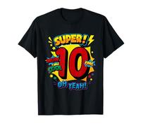Super décimo cumpleaños, cómic, Arte Pop, guau, Genial, Dios mío, oh, sí, niños Camiseta