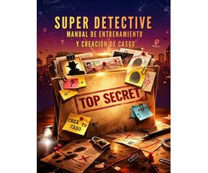 Super Detective: Manual de entrenamiento y creación de casos: ¡Crea tus propios casos! Aprende técnicas reales de espionaje, criptografía y lógica 100% sin pantallas para niños de 6 a 10 años.