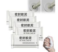 Super Diamond Mud Seal, Super Diamond Mudseal, White Seal Putty Waterproof Duct Seal Repair Sealing Clay, Quick Mending Mud, for Drain Connection, Wall Hole, Air Conditioning Hole (5pcs)