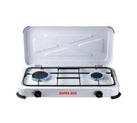 Super Ego Tools Cocina portátil a gas SEH024800 2 fuegos Blanco 60x10x30 cm