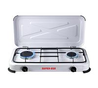 Super Ego Tools Cocina portátil a gas SEH024800 2 fuegos Blanco 60x10x30 cm