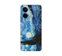 Super FABRICA - Carcasa de silicona flexible transparente compatible con Xiaomi, impresa en Francia, Van Gogh, noche estrellada (Redmi Note 13 Pro 5G)