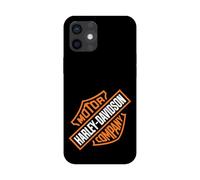 SUPER FABRIQUE Carcasa de silicona flexible transparente para iPhone 12, diseño de homenaje con logotipo de Harley Davidson