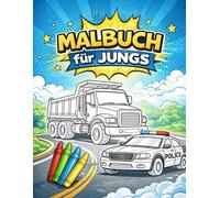 Super Fahrzeuge Malbuch für kleine Helden: 24 coole Fahrzeuge zum Ausmalen