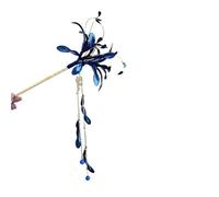 Super Fairy Red Lily Flower Hair Sticks For Women Dripping Oil Tassel Hairpins Vintage Delicate Wedding(Blue)