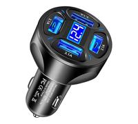 Super Fast Car Charger - Fast Car Phone Charger, 4 In 1 with 4 USB Ports, 3.1A High-Speed Cars Chargers LED Digital Display For Cell Phone