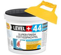 Super Finish - Masilla de acabado Q1-Q4 (10 kg, perfecta lisa, para interiores, incluye espátula de plástico sin dentadura RM44)