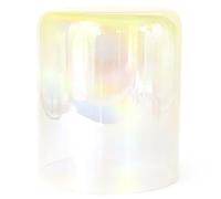 SUPER FOREST Cuenco de cristal de alquimia de 7 pulgadas, cuenco de chakra de cuarzo de 432 Hz con golpeador acrílico y junta tórica, amarillo degradado transparente, para yoga, meditación y curación
