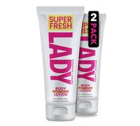 Super Fresh Lady - Desodorante para todo el cuerpo para mujer, loción en polvo sin aluminio para privados y detiene el olor y las rozaduras, aroma de coco y vainilla, tubos de 4 onzas, paquete doble