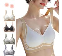 Super Gather Bra Wireless Push-Up Bra, Push Up Sports Bras For Women, Lifting Anti-Sagging Gather Sports Bra (Beige,M)