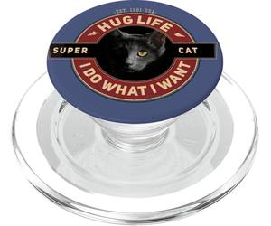 Super Gato Negro Gato Indio Motocicleta Retro Cool PopSockets PopGrip para MagSafe