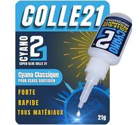 Super Glue Cyano Colle21 21g | Pegamento Extra Fuerte Gran Formato - Secado Ultra Rápido - Pegado Preciso y Multi-Materiales - Fórmula Fluida y de Larga Duración