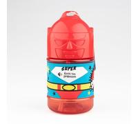 SUPER GOURDE Botella personalizada para niños, botella de agua con paja - Neutro rojo niño 1