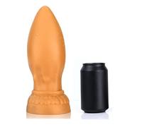 Súper Grande Pḷụġ Āṋálęș Para Hombre Mujer, Principiantęš Ġrandęš Prổstätě Ěstimulädổr Prổstätä Mäsäjěadổr Āṋálęș Pḷüġ Hombrě Silîcona Jugụẹtẹș, Huevo De Dragón Gigante, Parejas,Oro,XL