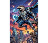 Super Hero Blue Tongue Skink Journal (Comic Cover): Part of the Lizard Collection - For Kids, Teens & Adults - Lined Pages