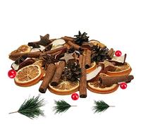 Super Idee Popurrí de Navidad 200 g con palitos de canela, rodajas de limón, piñas, mango de madera, estrellas de abedul y bayas, Navidad, manualidades, corona de Adviento, decoración de mesa,
