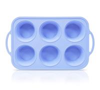 SUPER KITCHEN Grande Moldes Magdalenas Silicona con Asas, 6 Huecos
