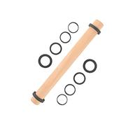 SUPER KITCHEN Rodillos de Amasar en Madera de Haya con 5 Discos Ajustables Anillo, Rodillo de Cocina, Accesorio para Hornear Pizza, Pasta, Galletas, Pastelería, Fondant (40cm)