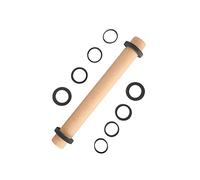 SUPER KITCHEN Rodillos de Amasar en Madera de Haya con 5 Discos Ajustables Anillo, Rodillo de Cocina, Accesorio para Hornear Pizza, Pasta, Galletas, Pastelería, Fondant (35cm)