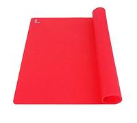 SUPER KITCHEN Tapete de Silicona Antiadherente para Amasar, Alfombrilla de Silicona para Cocina - Protector de Encimera y Horno, Resistente al Calor, para Fondant y Pizza (60x40cm, Rojo)