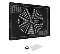 SUPER KITCHEN Tapete de Silicona para Hornear con Cortador de Masa, Tapete de Antiadherente para Amasar, Estera de Antideslizante Pastelería, Tapete para Fondant, Pasta, Pizza, Torta (Gris, 50x40cm)