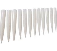 Super largo parche de uñas falsas bricolaje artesanía arte uñas falsas consejos herramientas, color natural 12 unids Bien gestionado