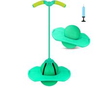 Super-Life Pogo - Puente con asa y bomba de bola, juguete de salto alto, tablero de truco, pelota de rebote, seguro y divertido, para niños, niñas y adultos (verde)