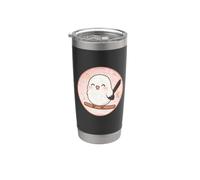 Super lindo diseño de Shima Enaga "Japanese Snow Fairy Bird" Vaso térmico de acero inoxidable de doble pared