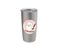 Super lindo diseño de Shima Enaga "Japanese Snow Fairy Bird" Vaso térmico de acero inoxidable de doble pared