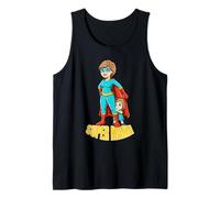 Super Mama Héroe Mamá con Niño Dibujos Animados Superhéroe Camiseta sin Mangas