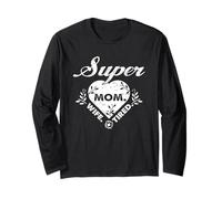 Súper Mamá Super Esposa Súper Cansado Divertido Día de la Madre Vibes Manga Larga