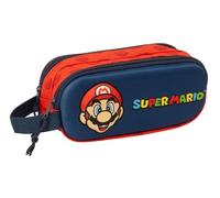 Safta Portatodo doble Super Mario 3D Estuche infantil cómodo y versátil 21x6x8 cm