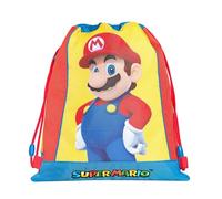 Super Mario - Bolsa con cordón oficial Super Mario, compacta y versátil, ideal para gimnasio, escuela, viajes, merienda, idea de regalo para niños y adolescentes, 35 x 42 x 2 cm, multicolor, 34x42 cm,