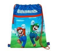 Super Mario - Bolsa Grande para Zapatos con Compartimento Frontal con Cremallera, Doble cordón con Cierre de Seguridad, Bolsa de Viaje y Gimnasio de poliéster Duradero, Multicolor, Bolsa para Zapatos