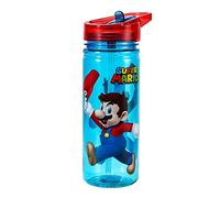 Super Mario - Botella de agua de 580 ml para niños, botella de bebidas escolares, hecha de Tritan duradera, reutilizable, sin BPA