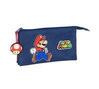 Super Mario Trick - Portatodo Triple, Estuche Infantil, Estuche Niño, Ideal para Niños en Edad Escolar, Cómodo y Versátil, Calidad y Resistencia, 22x3x12 cm