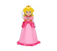 Super Mario Bros Princesa Peach Articulada Muñeca de Jakks Pacific, Licenciada Oficialmente, Posable con Vestido Iconicos y Corona - Regalo Muy Detallado