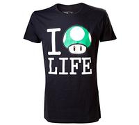 Super Mario Bros - T-Shirt Super Mario: I Love Life Black Men (M) [Importación Francesa]