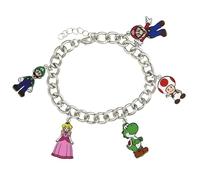 Super Mario Bros Yoshi Luigi Mario Princess Peach Toad Jewelry - Pulsera de eslabones para mujer