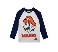 Super Mario Camiseta de Manga Larga para niños Gris 11-12 Años
