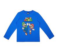 Super Mario Camiseta de manga larga para niños y niñas (as3, numeric, numeric_128, regular, azul 2), Azul 2, 128