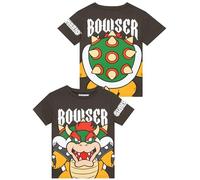 Super Mario Camiseta Niño, Camisetas Niño De Bowser, Camiseta Niños Manga Corta para Gamer, Ropa De Niños De Algodón, Gris 6-7 Años