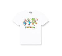 Super Mario - Camiseta Unisex Running | 100% Algodón Suave y Confortable | Diseño Animado de Super Mario Bowser | Ideal para Aventuras y Juego Fans, Blanco, 12-13 años, Algodón