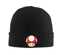 Super Mario Champiñón Rojo Cara Grande Gorros de Punto Gorros de Otoño Invierno Cálidos Sombreros de Juego Acrílicos Unisex Acrílico Hip Hop Gorra