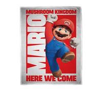 Super Mario Character World Manta de Forro Polar Oficial de la película Nintendo | Manta cálida súper Suave, diseño de Salto, hogar, Dormitorio, Fiestas de Pijamas y Camping